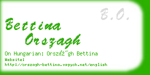 bettina orszagh business card